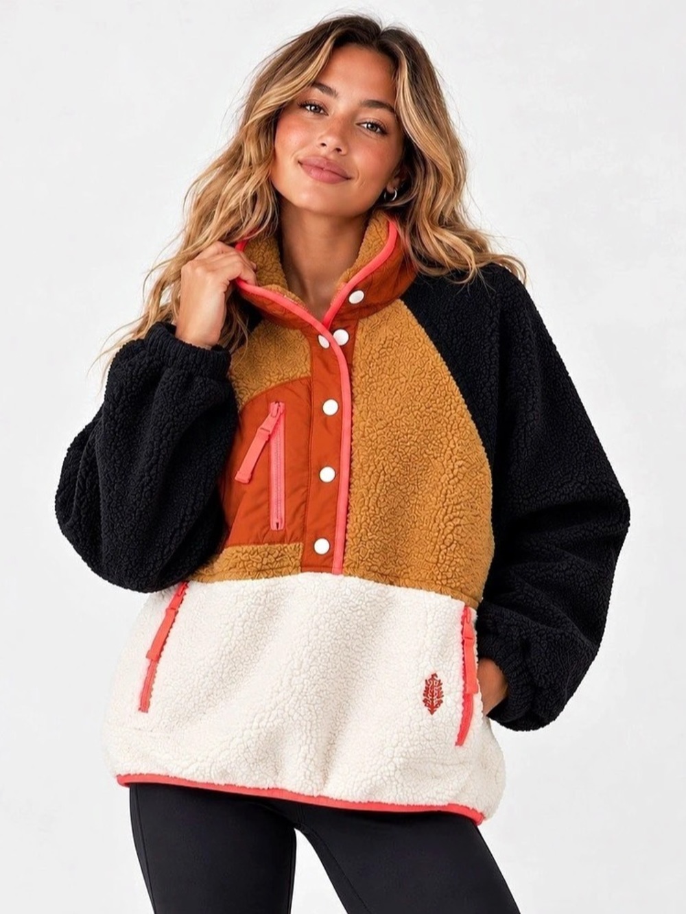 Free People Movement Hit The Slopes Colorblock Fleece Pullover – Size S